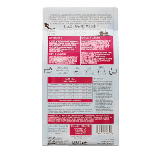 Tucker's Raw Frozen Dog Food Beef & Pumpkin Formula