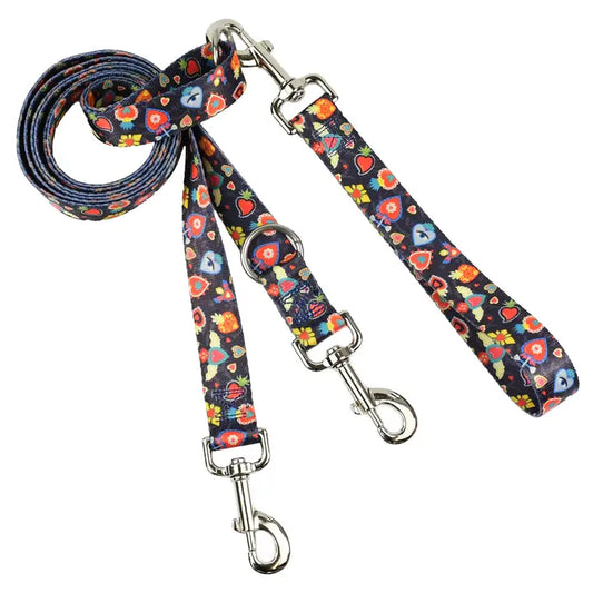 Earthstyle Gothic Hearts Double Connection Leash' by Two Hounds Design
