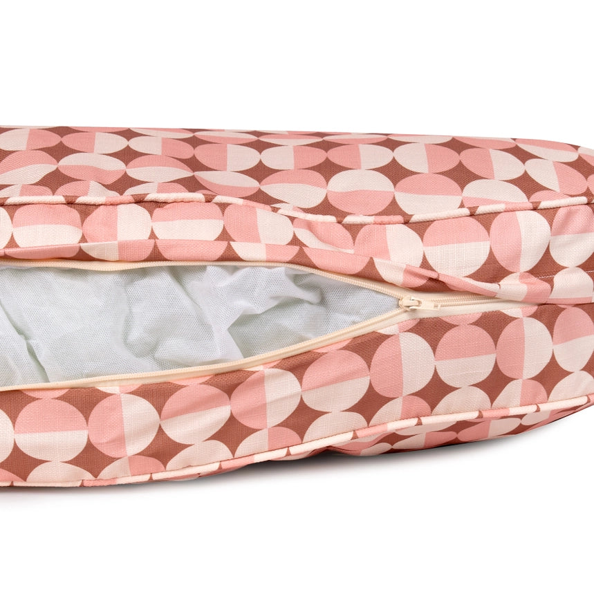 Oval Lounger Geo Modern Dog Bed- Rosy Geo
