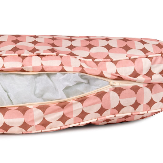 Oval Lounger Geo Modern Dog Bed- Rosy Geo