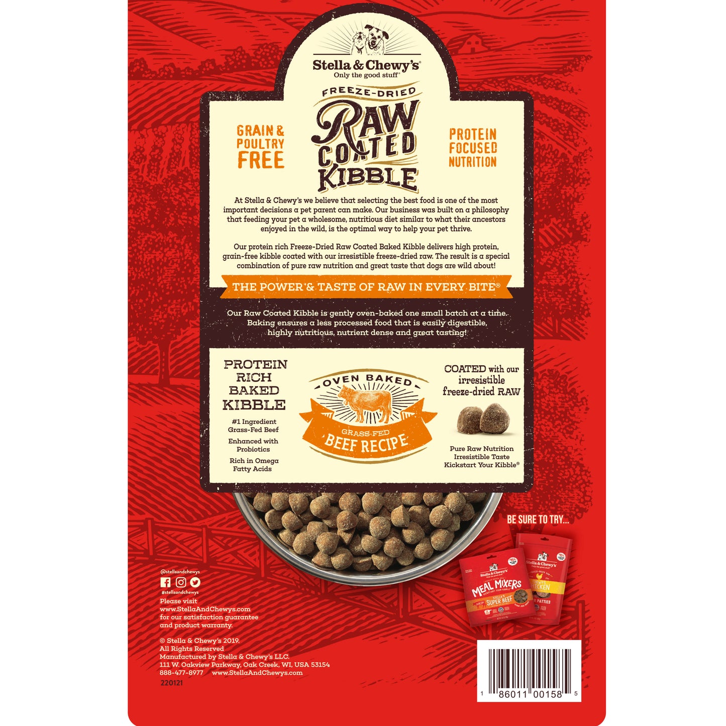 Stella & Chewy's Dog Food - Raw Coated Grass Fed Beef