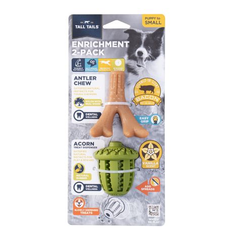 Tall Tails Dog Toy Enrichment Antler/Pinecone 2 Pack