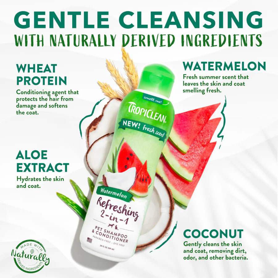 TropiClean Watermelon Refreshing 2-In-1 Pet Shampoo & Conditioner