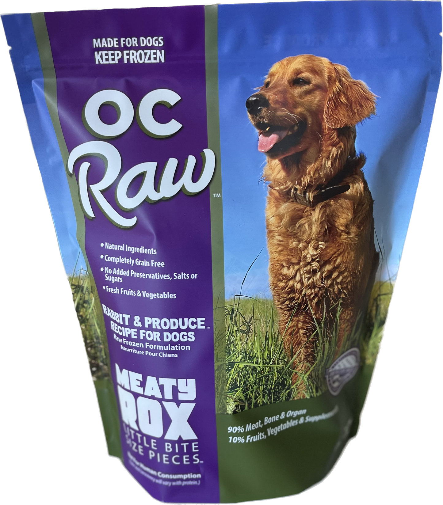 OC Dog Raw RABBIT & PRODUCE ~ 3# Meaty Rox