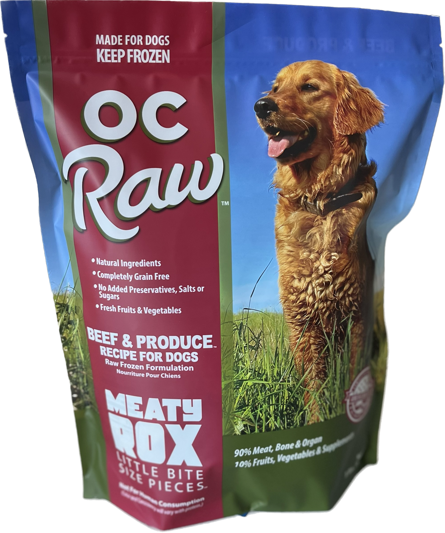OC Raw BEEF & PRODUCE ~ 3# Meaty Rox