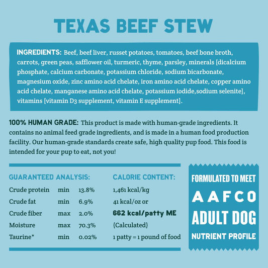 A Pup Above Texas Beef Stew Grain-Free Gently Cooked Dog Food