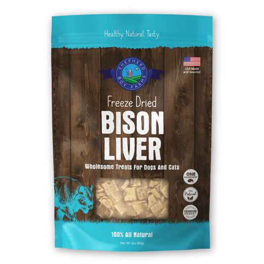 Shepherd Boy Farms Bison Liver Freeze-Dried Dog & Cat Treats, 3-oz