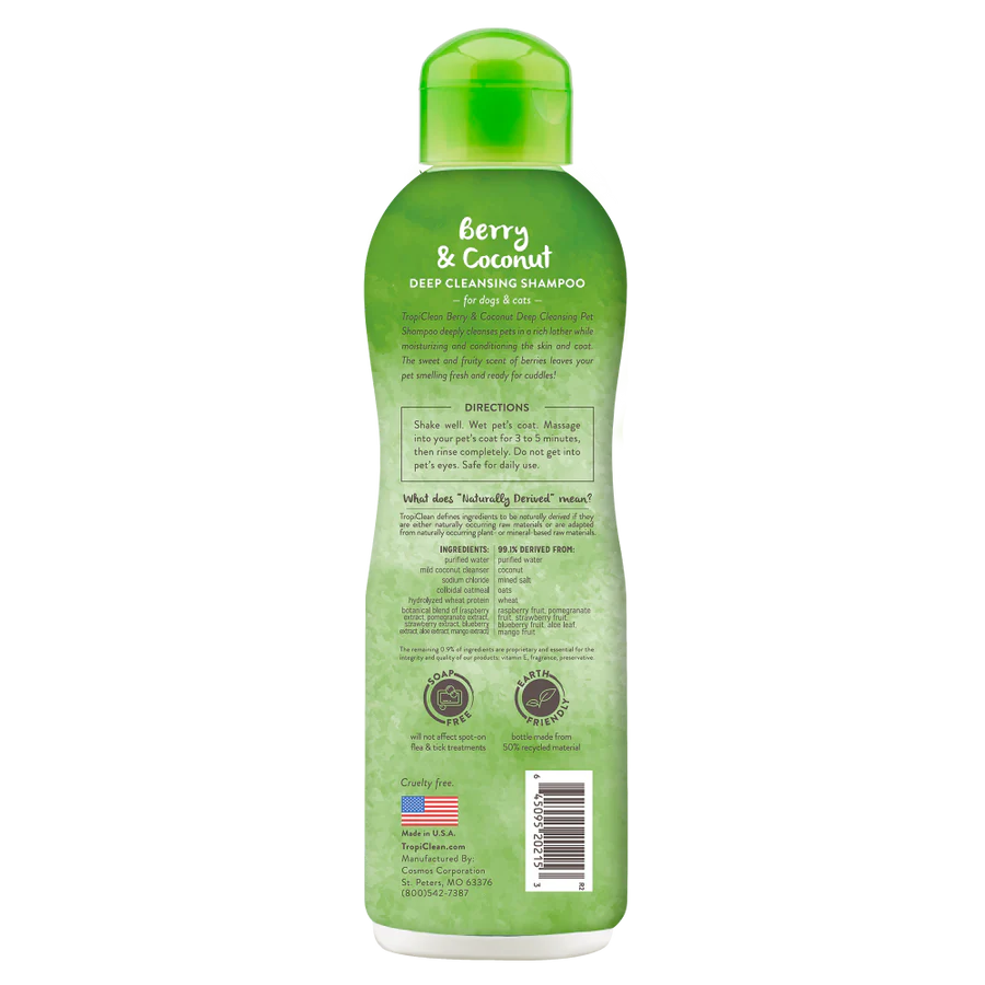 TropiClean Berry & Coconut Deep Cleansing Shampoo for Pets