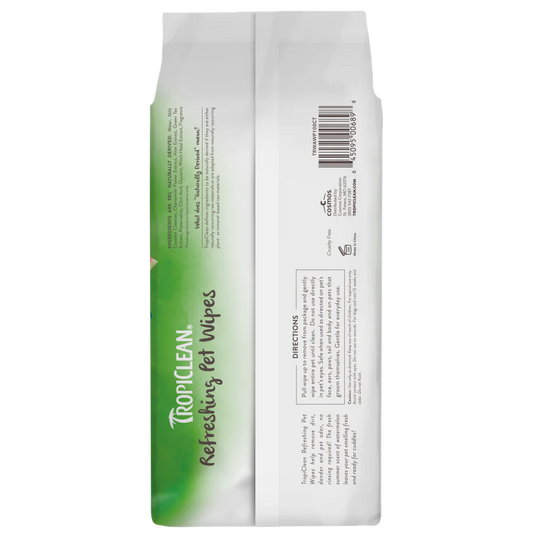 TropiClean Watermelon 2-In-1 Refreshing Wipes for Dogs & Cats
