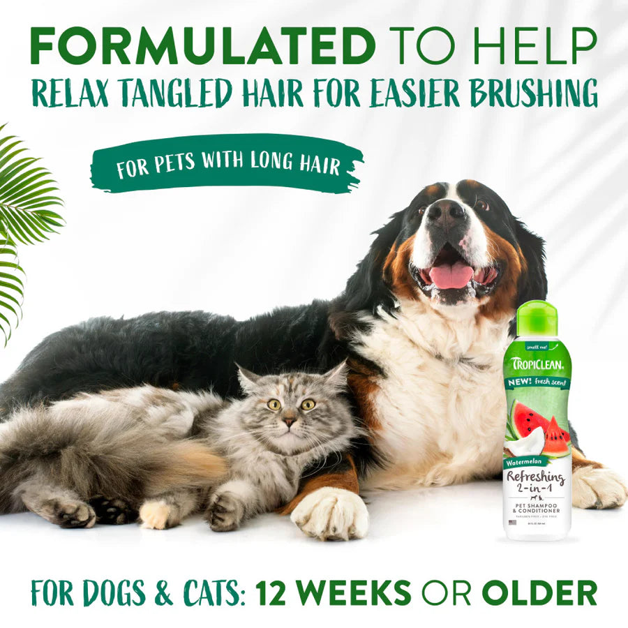TropiClean Watermelon Refreshing 2-In-1 Pet Shampoo & Conditioner