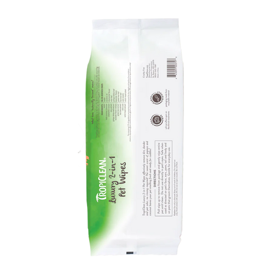TropiClean Papaya & Coconut Luxury 2-In-1 Pet Wipes