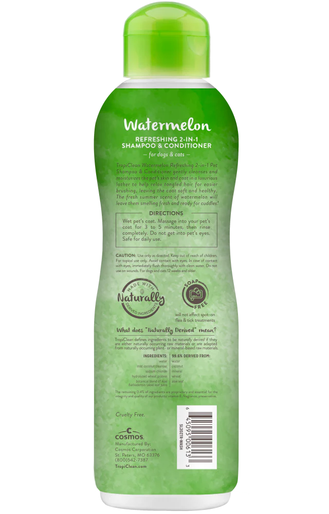 TropiClean Watermelon Refreshing 2-In-1 Pet Shampoo & Conditioner