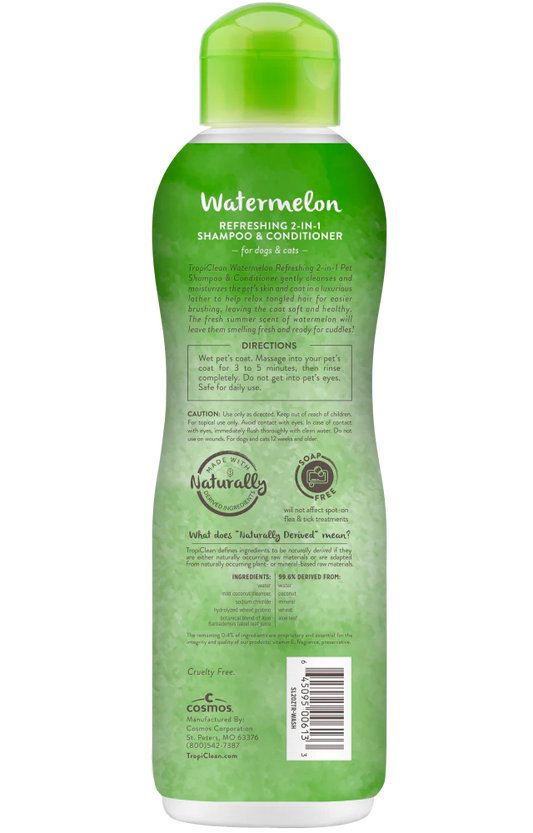 TropiClean Watermelon Refreshing 2-In-1 Pet Shampoo & Conditioner