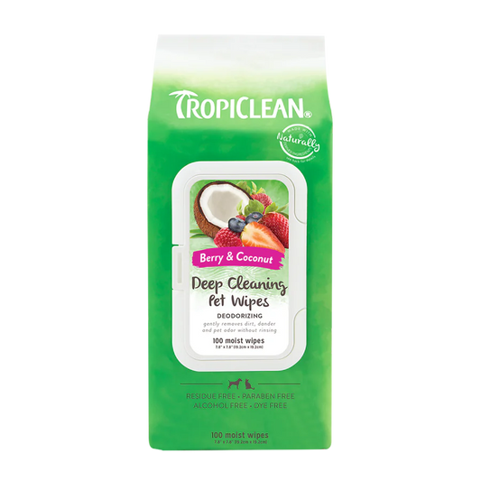 TropiClean Berry & Coconut Deep Cleaning Pet Wipes