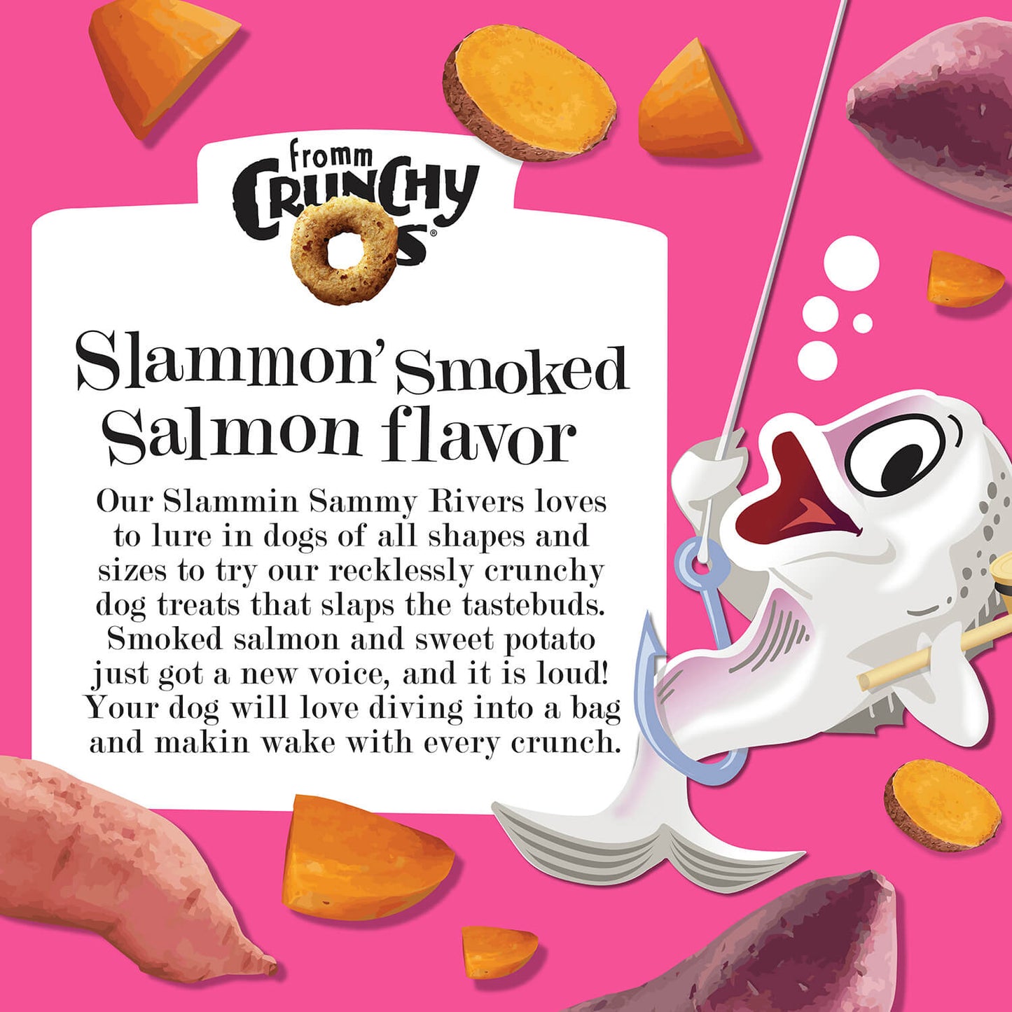 Crunchy Os Slammon' Smoked Salmon Flavor Dog Treats