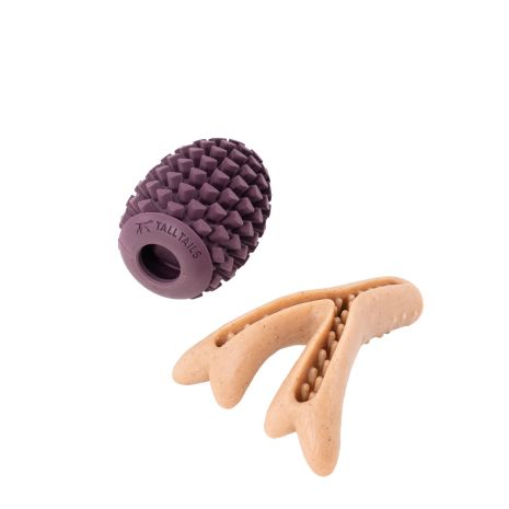 Tall Tails Dog Toy Enrichment Antler/Pinecone 2 Pack